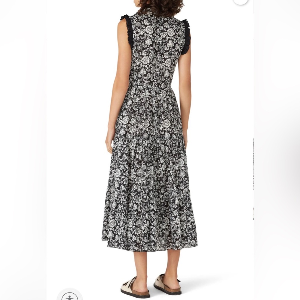 See by Chloe-Floral MIDI Dress Black/White Peonies Sz 44 (Large 12-14) - Picture 14 of 15